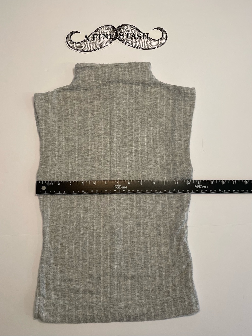 Free People Light Gray Ribbed Sleeveless Turtleneck